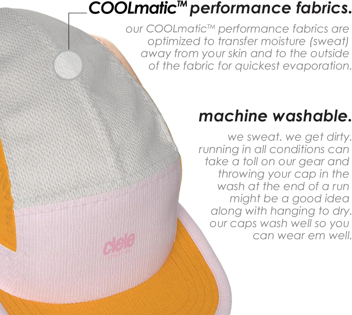 Ciele Athletics ALZCap - Premium, Small Brim, Washable Moisture Wicking Hat with Sun Protection, 5-Panel Knit Running Hat