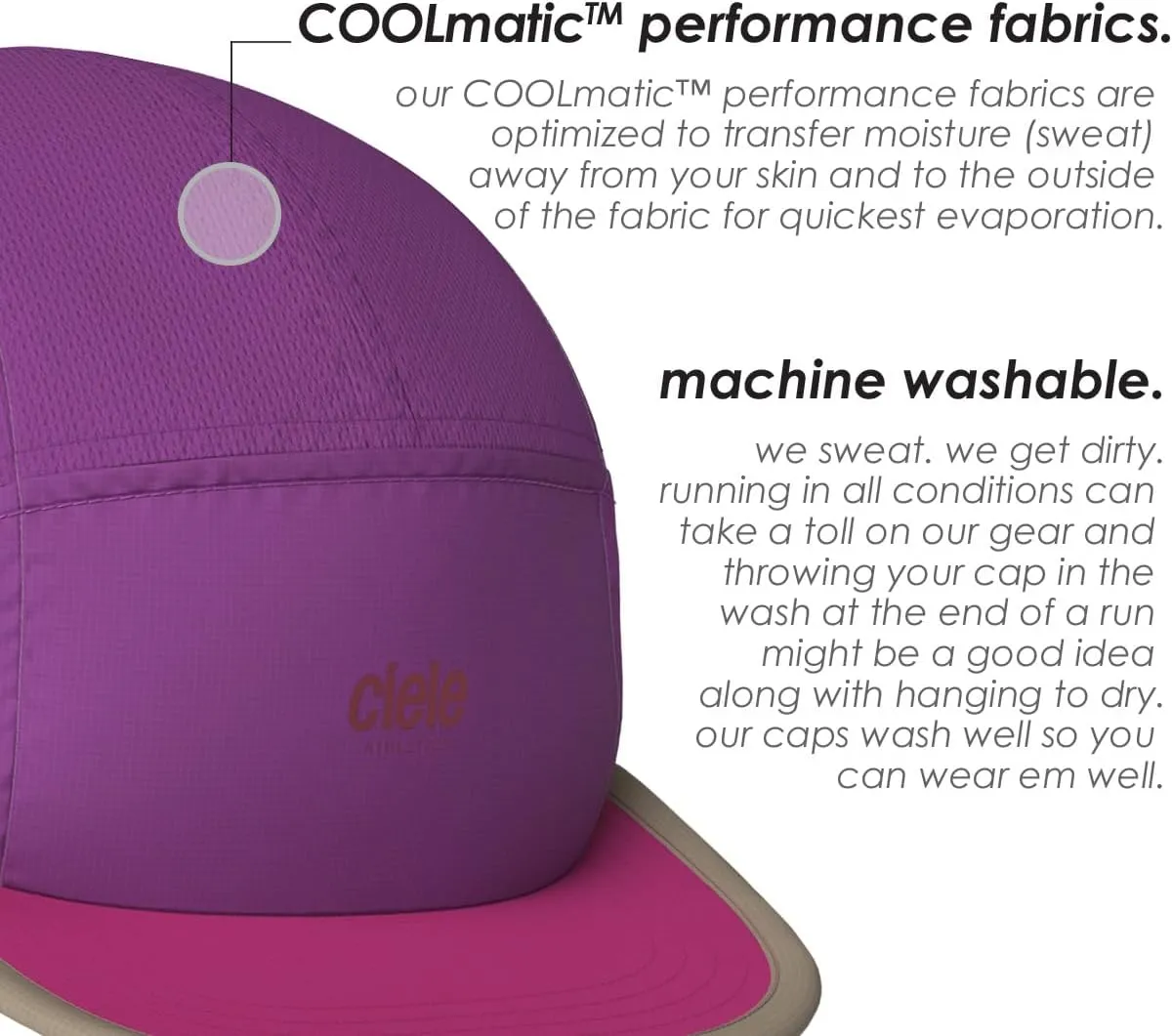 Ciele Athletics ALZCap - Premium, Small Brim, Washable Moisture Wicking Hat with Sun Protection, 5-Panel Knit Running Hat