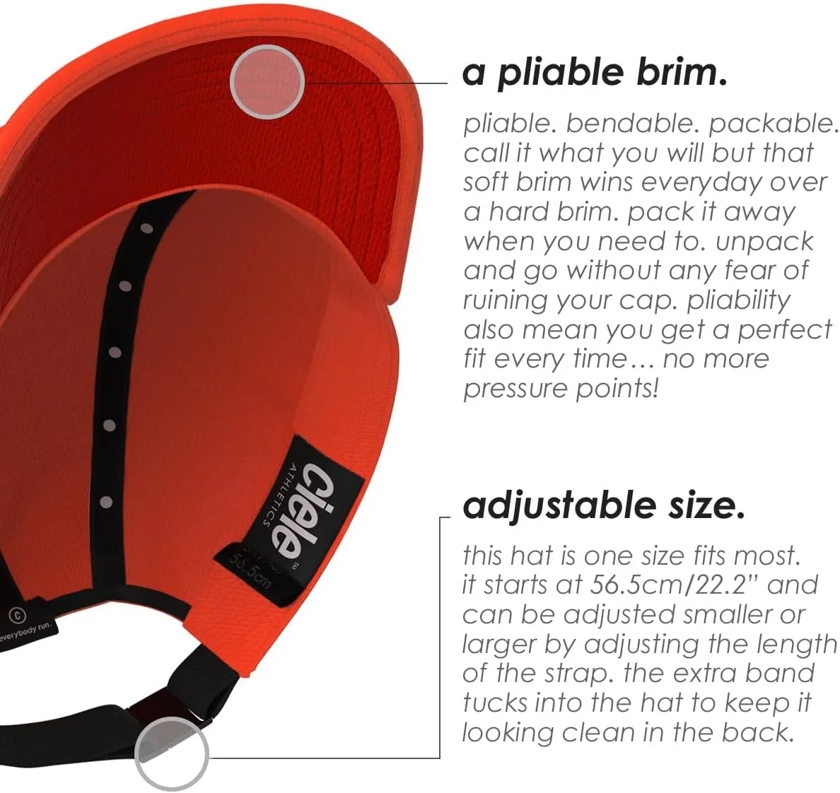 Ciele Athletics ALZCap SC - Premium SOFTcurve Brim, Washable Moisture Wicking Running Hat with Sun Protection