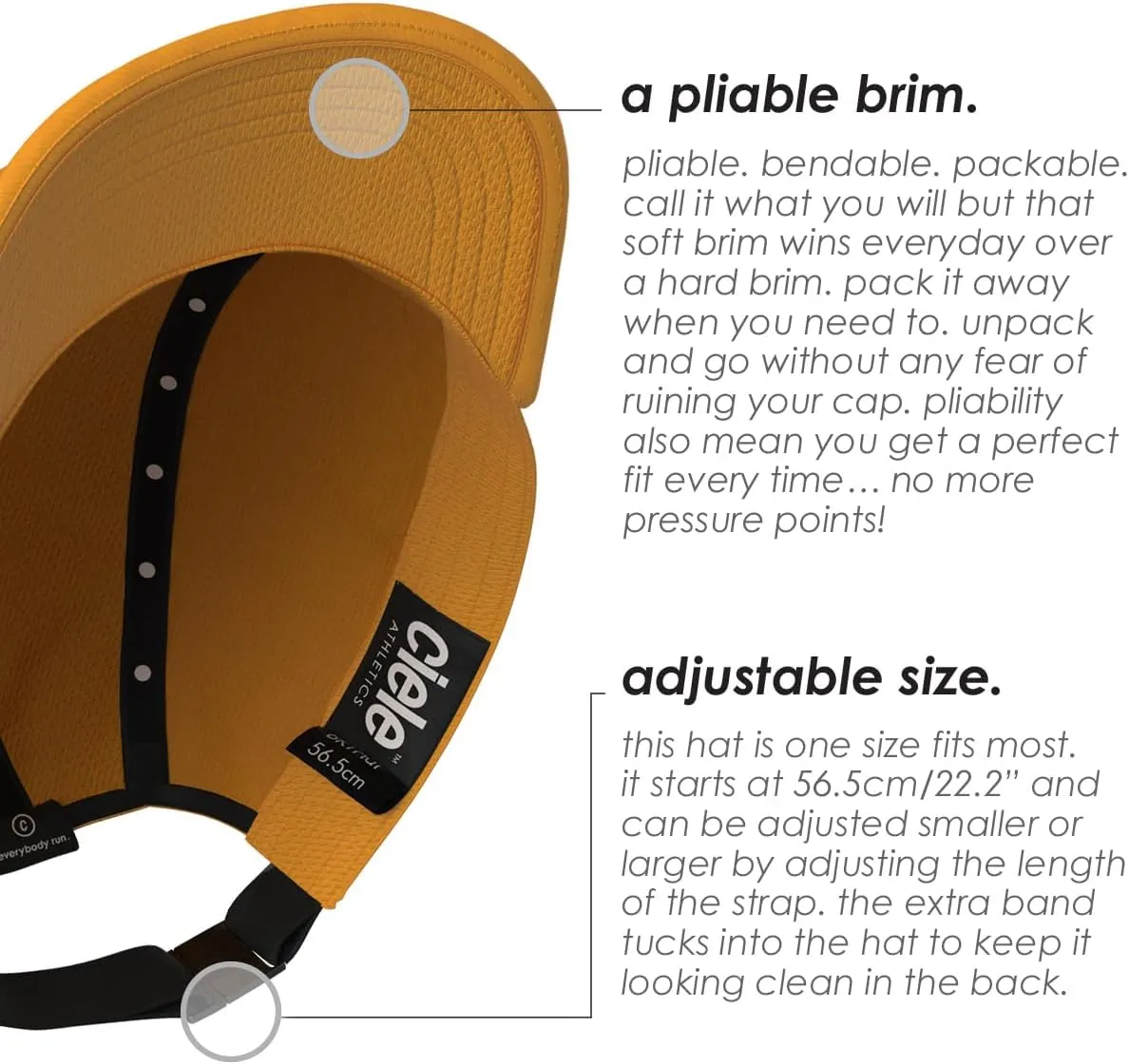 Ciele Athletics ALZCap SC - Premium SOFTcurve Brim, Washable Moisture Wicking Running Hat with Sun Protection