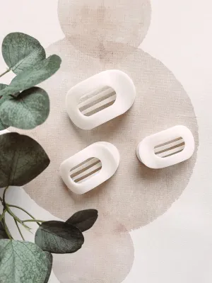 Coconut White Flat Hair Clip (Large)