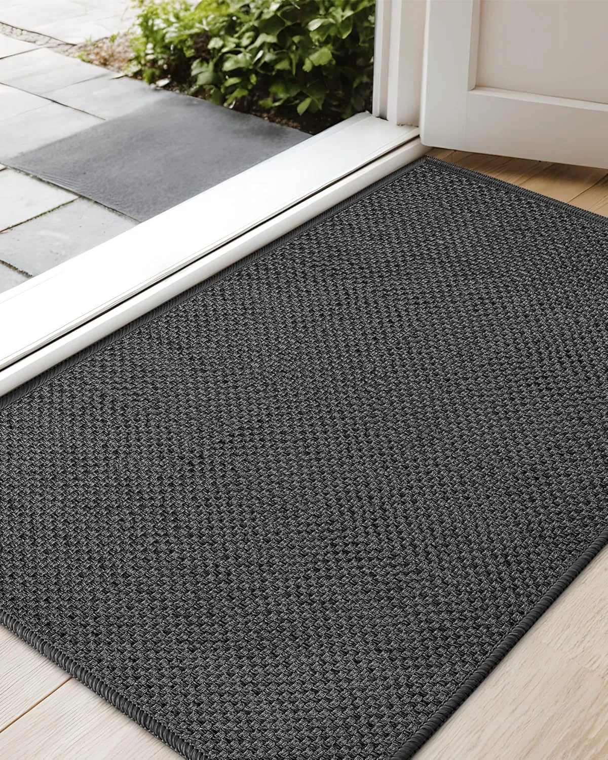 Color G - 26”x95” Kitchen Runner Rug Long Hallway Mat, Soft Non Slip Machine Washable Stair Carpet Runner for Hall Living Room Bedroom Sunroom Hardwood Floors, DLS-GREY-65X240
