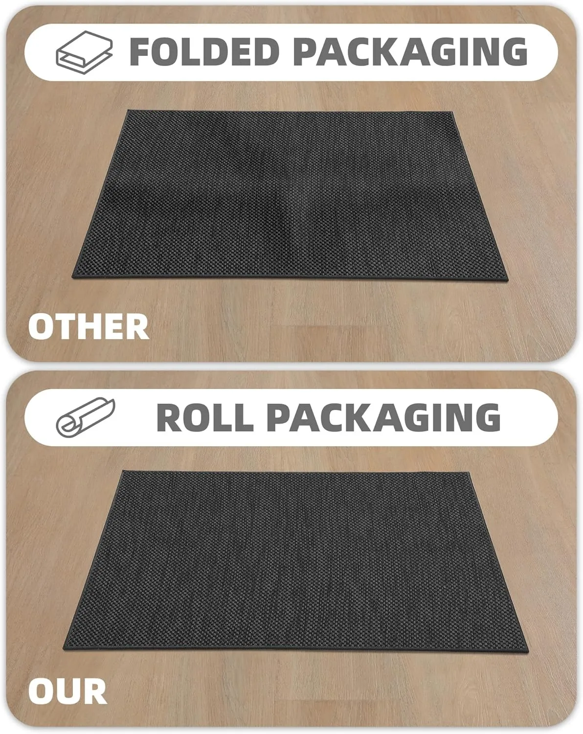 Color G - 26”x95” Kitchen Runner Rug Long Hallway Mat, Soft Non Slip Machine Washable Stair Carpet Runner for Hall Living Room Bedroom Sunroom Hardwood Floors, DLS-GREY-65X240