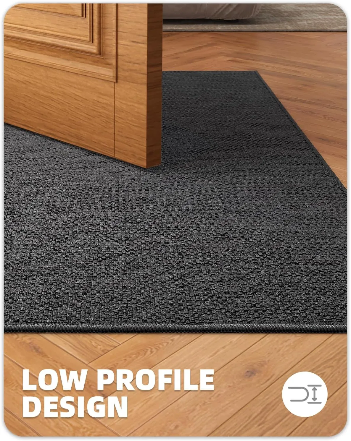 Color G - 26”x95” Kitchen Runner Rug Long Hallway Mat, Soft Non Slip Machine Washable Stair Carpet Runner for Hall Living Room Bedroom Sunroom Hardwood Floors, DLS-GREY-65X240