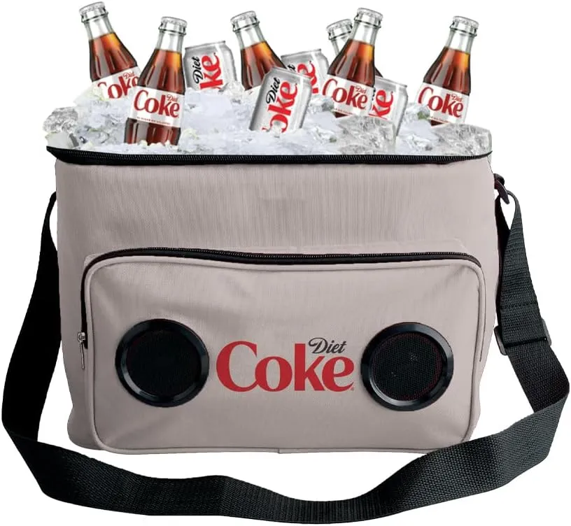 Cooler Bag with Built-in Bluetooth Stereo Speakers, Multi-Zipped Pockets, 24 Can Capacity, Adjustable Shoulder Strap, 12 Hours of Insulated Cooling and Freshness, for Camping, Fishing, Beach