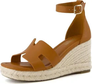 CUSHIONAIRE Women's Charlie Espadrille Wedge Sandal  Memory Foam and Wide Widths Available