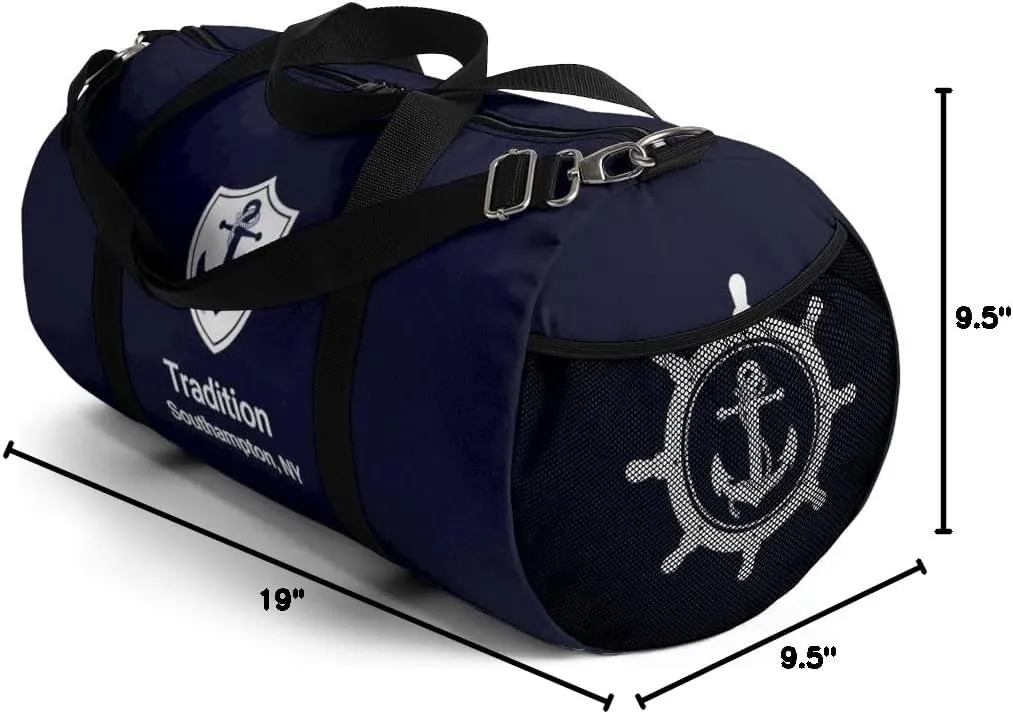 Custom Nautical Duffel Bag, Custom Boat Name Bag, Boat Accessory, Boating Gift, Nautical Yacht Gift, Personalized Anchor New Boat Owner Gift, for Gym, Travel (Blue, Small)