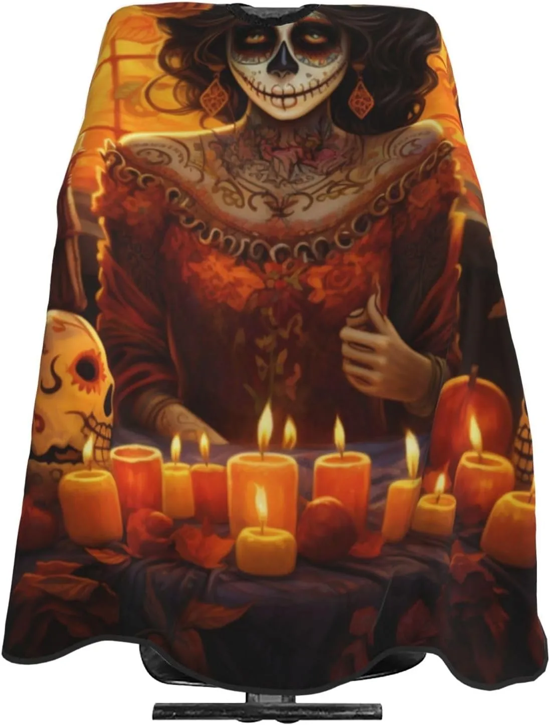 Day of The Dead Rose Sugar Skull Barber Cape with Adjustable Buckle Hair Cutting Salon Cape for Unisex, Perfect for Hairstylists
