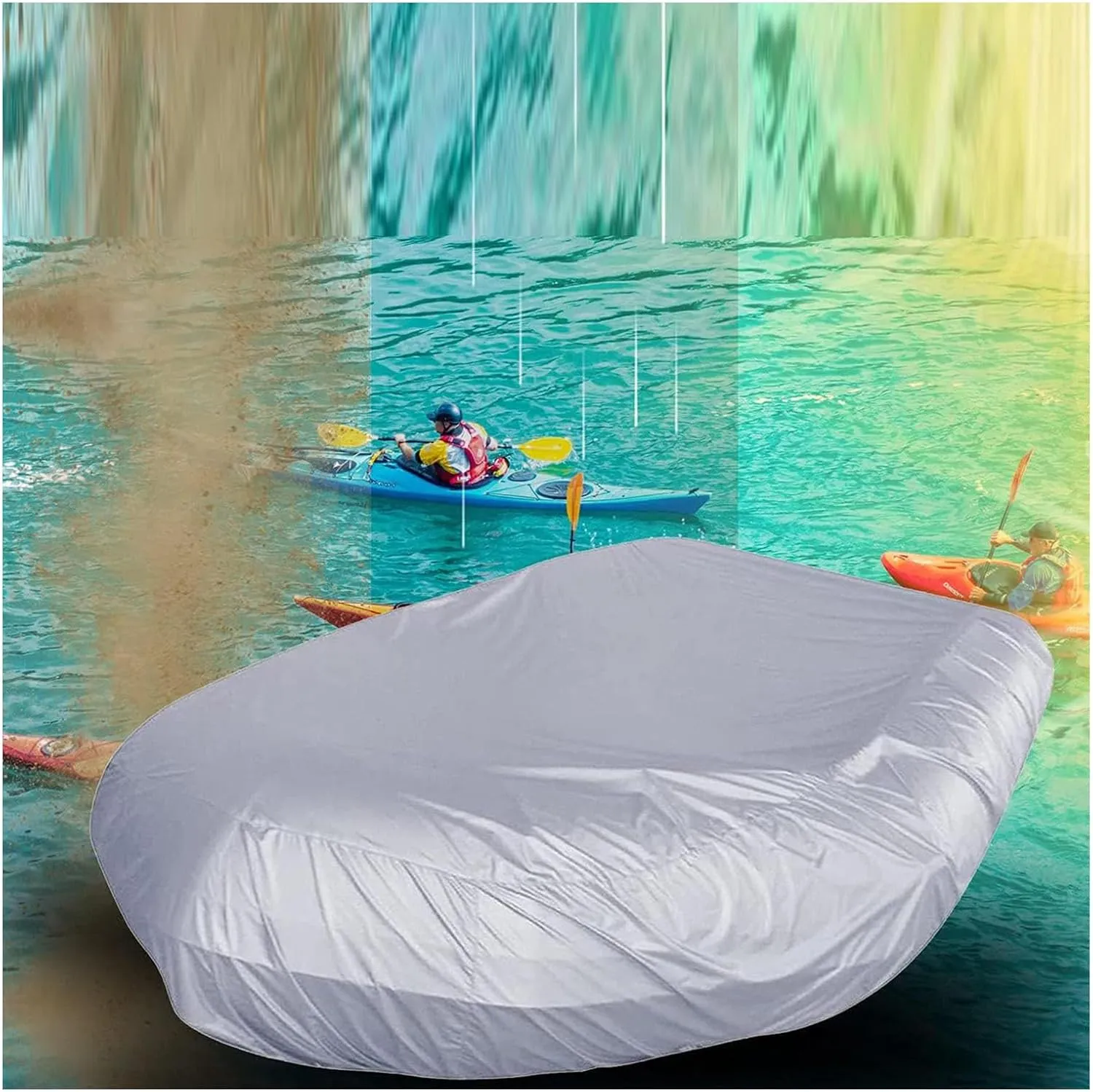 Dinghy Boat Cover 7 Sizes Heavy Duty Boat Cover UV Resistant Boat Tarp for Inflatable Boat and Dinghy,420 * 210 * 46cm