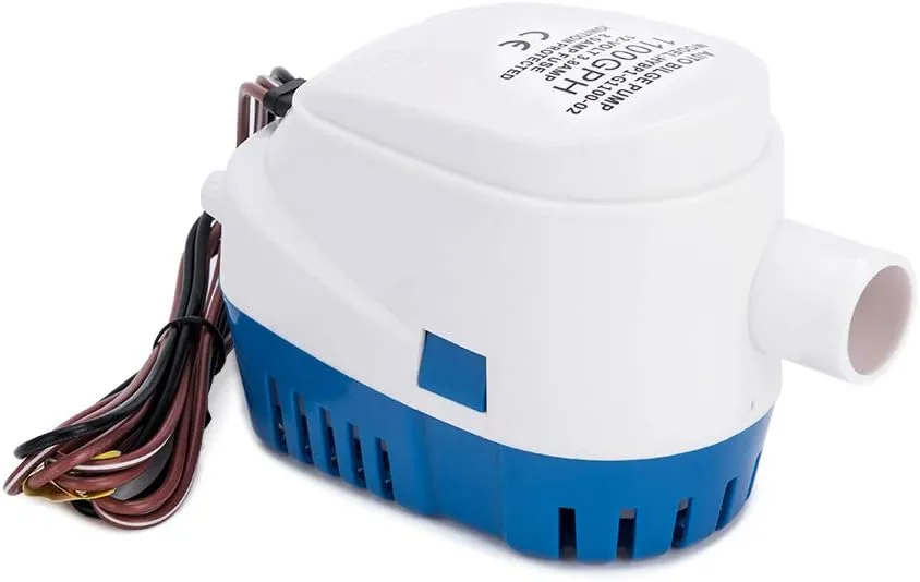 Dontmiss Automatic Submersible Small Boat Bilge Pump 12v 1100gph Auto with Float Switch bilge pump for boat(Outlet Diameter：1 1/8") (1100GPH)