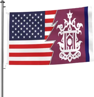 Double-Sided Late 19th Century Flag of Sulu And America Flag 5x8 Ft Durable Outdoor Banner 100% Polyester Home Patio Decor