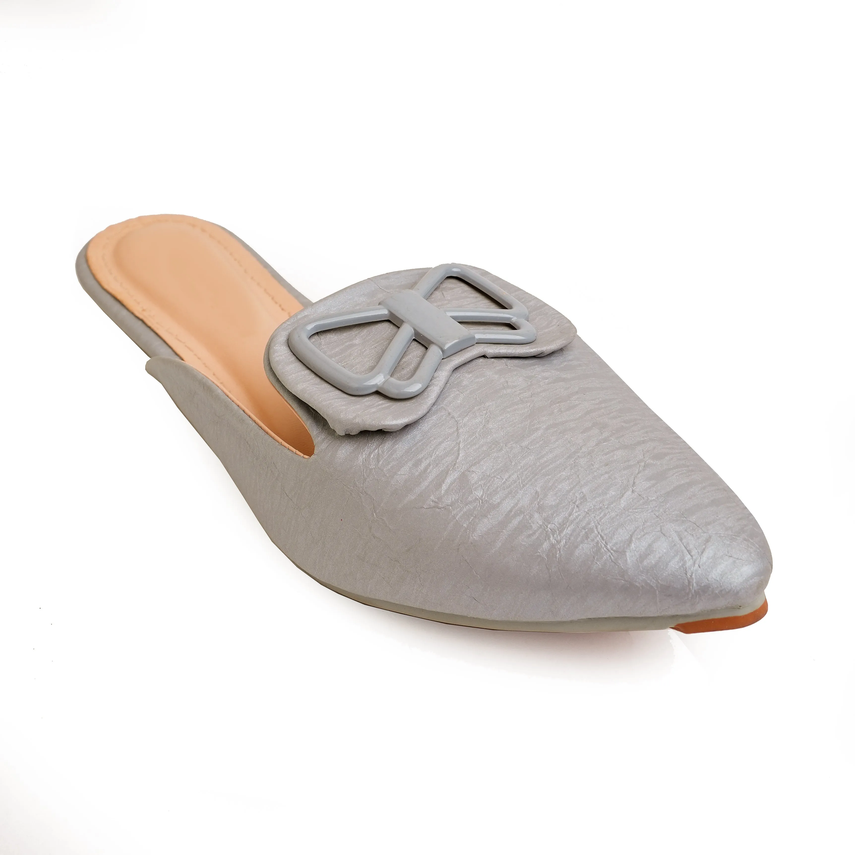 Dove Delight Mule With Bow - Gray