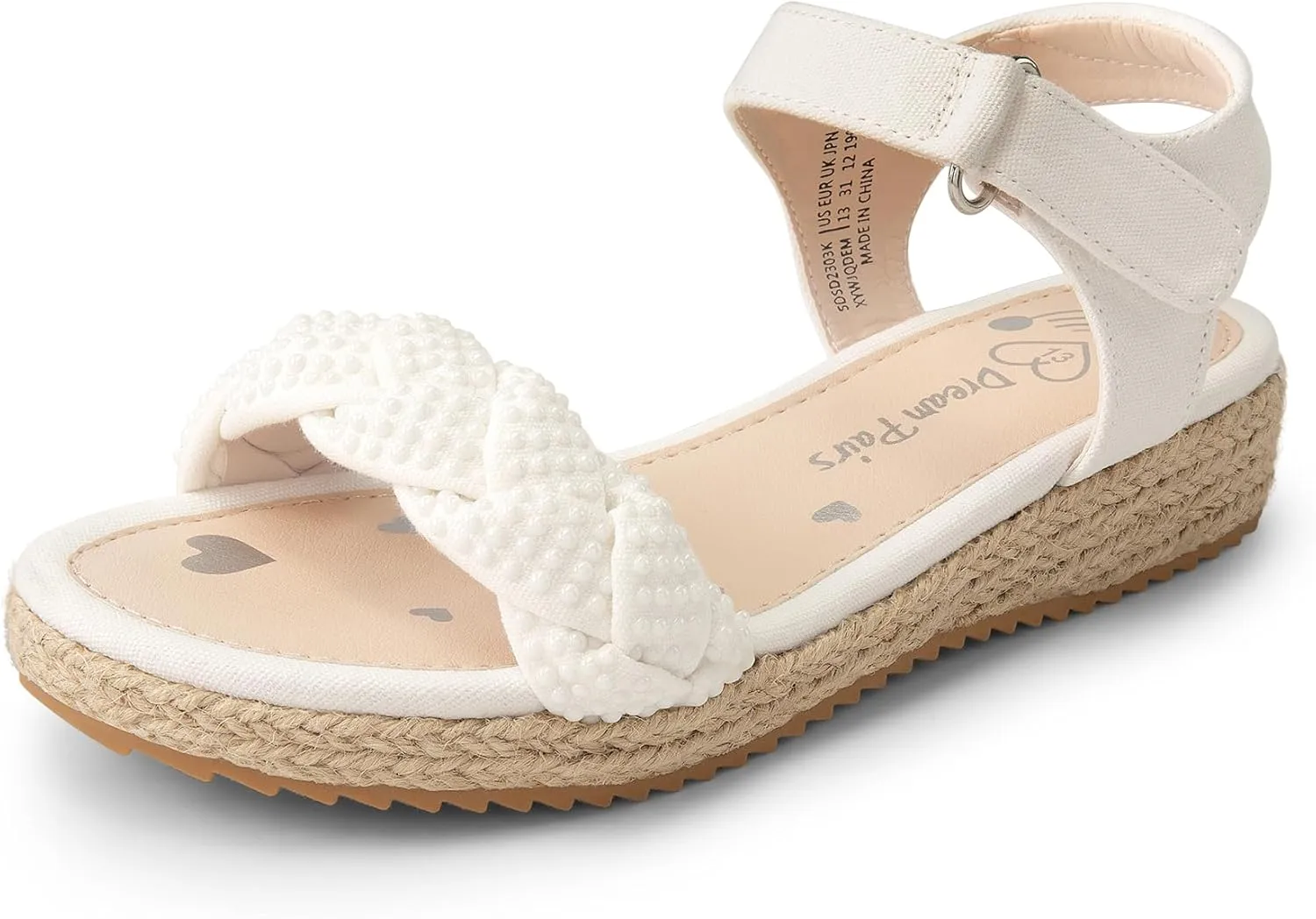 DREAM PAIRS Girls Espadrille Flatform Platform Wedge Open Toe Summer Sandals for Little Kid, Big Kid, Casual, Vacation or Formal Use