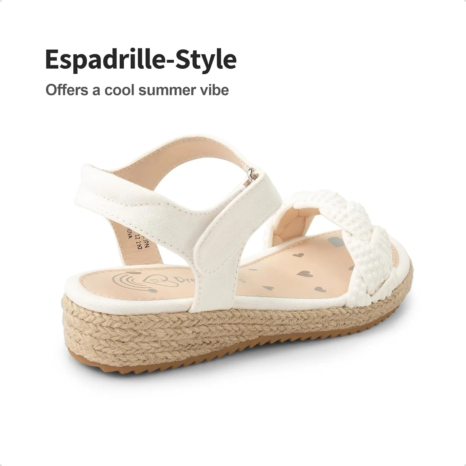 DREAM PAIRS Girls Espadrille Flatform Platform Wedge Open Toe Summer Sandals for Little Kid, Big Kid, Casual, Vacation or Formal Use