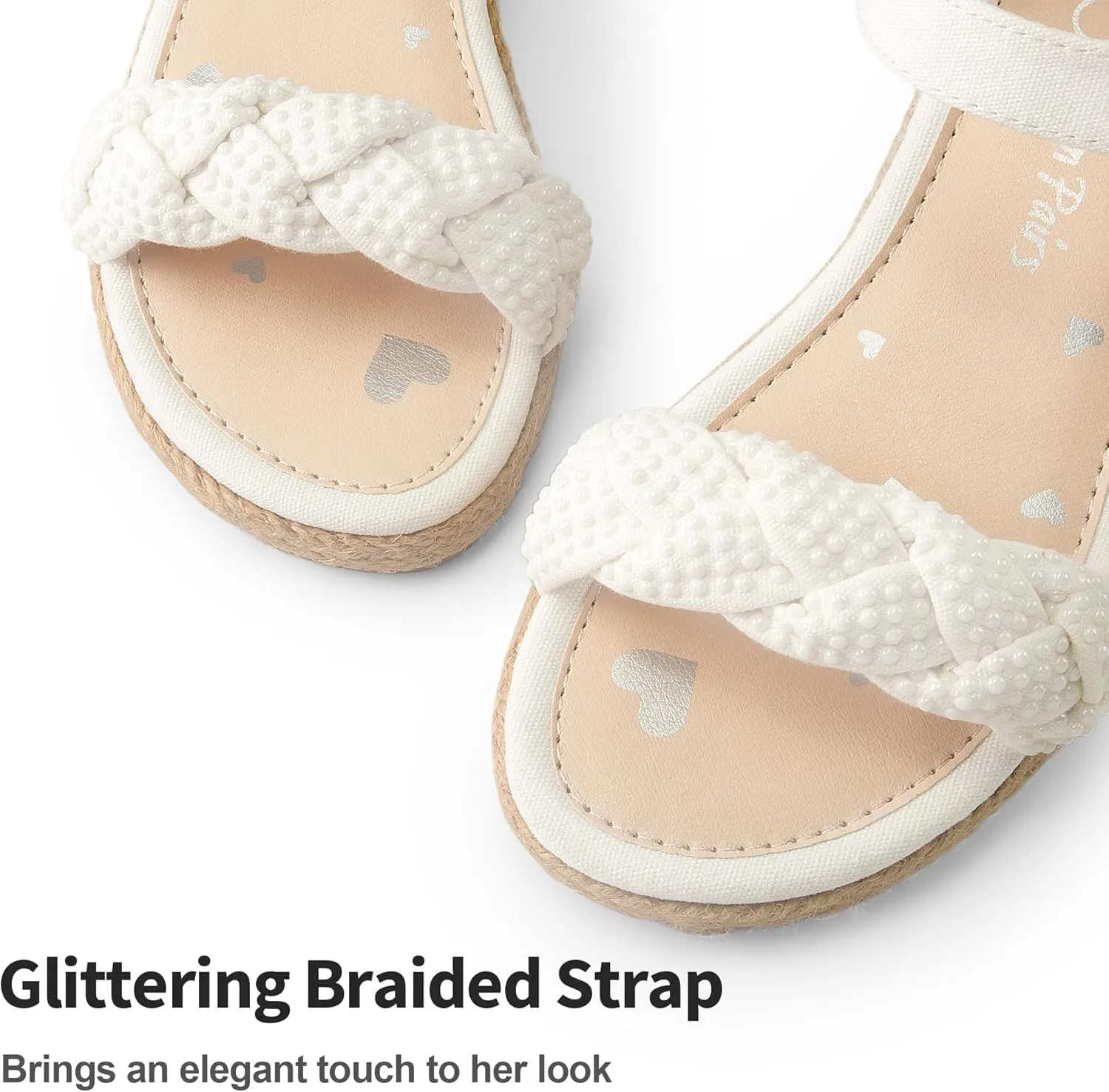 DREAM PAIRS Girls Espadrille Flatform Platform Wedge Open Toe Summer Sandals for Little Kid, Big Kid, Casual, Vacation or Formal Use