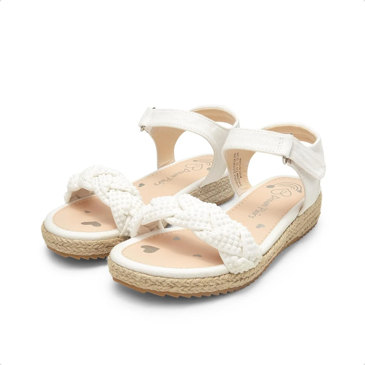 DREAM PAIRS Girls Espadrille Flatform Platform Wedge Open Toe Summer Sandals for Little Kid, Big Kid, Casual, Vacation or Formal Use