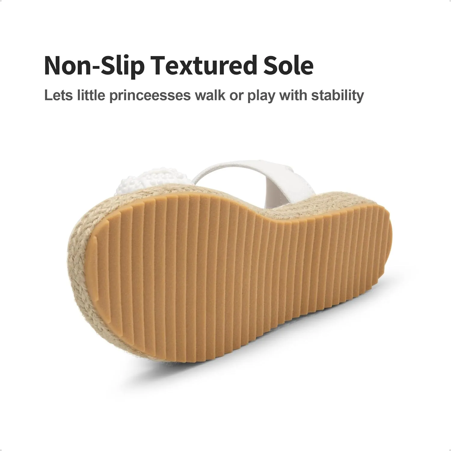 DREAM PAIRS Girls Espadrille Flatform Platform Wedge Open Toe Summer Sandals for Little Kid, Big Kid, Casual, Vacation or Formal Use