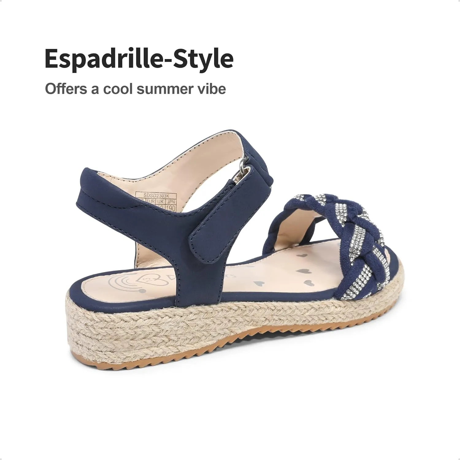 DREAM PAIRS Girls Sandals Espadrille Flatform Platform Wedge Open Toe Summer Shoes for Little Kid/Big Kid