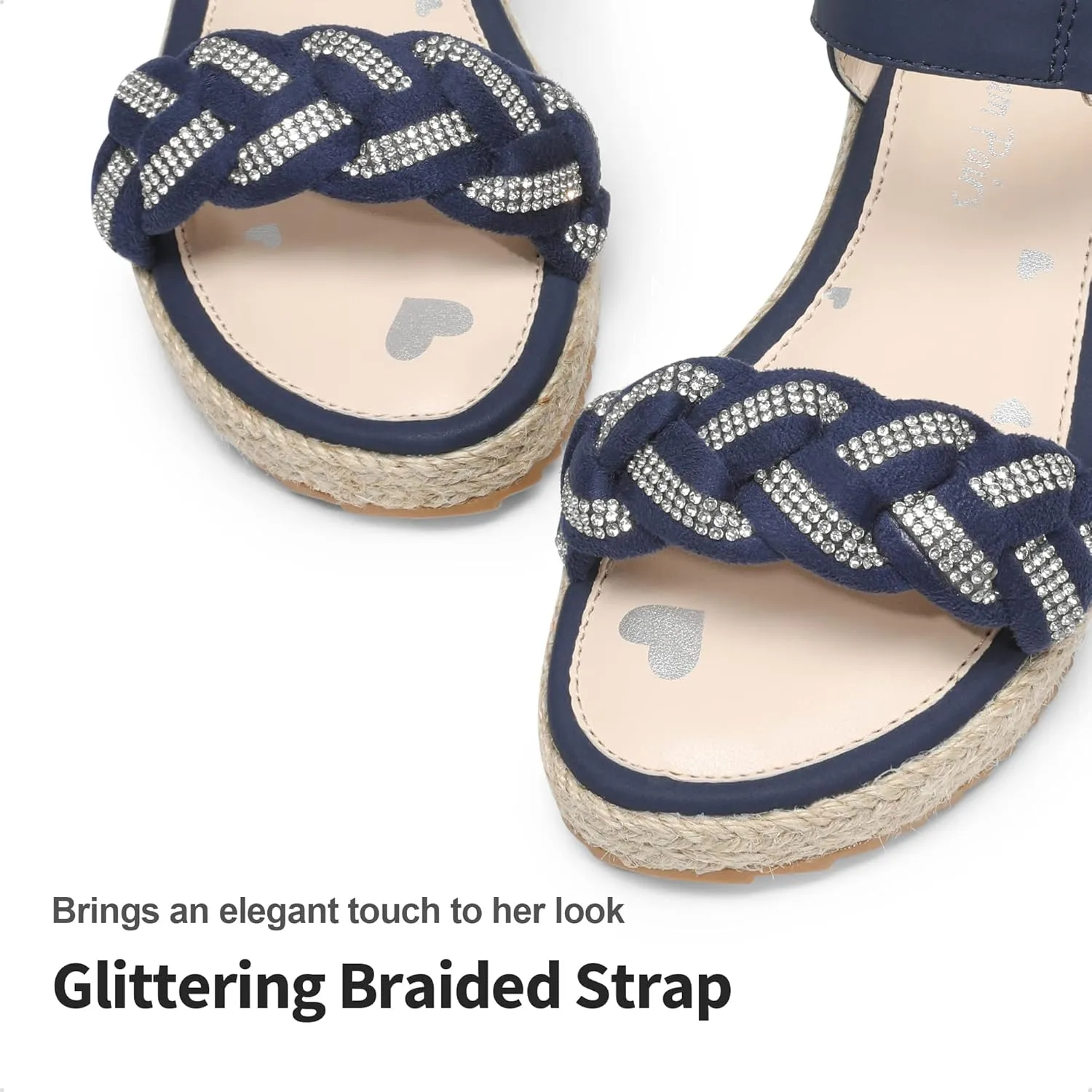 DREAM PAIRS Girls Sandals Espadrille Flatform Platform Wedge Open Toe Summer Shoes for Little Kid/Big Kid