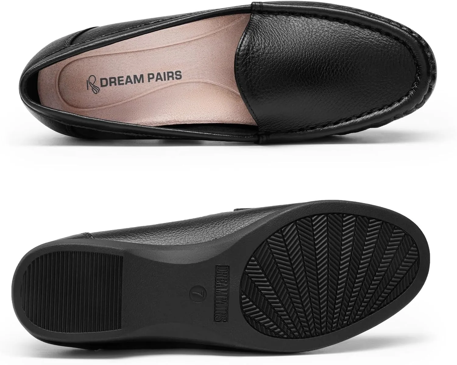 DREAM PAIRS Women's Loafers Slip On Casual Comfortable Lightweight Business Work Office Flat Shoes with Arch Support