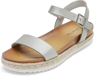 DREAM PAIRS Women’s Open Toe Ankle Strap Espadrille Casual Flatform Platform Wedge Sandals