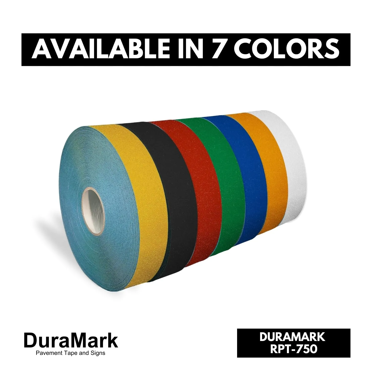 DuraMark RPT-750 Pavement Marking Tape - Reflective Slip Resistant Durable Outdoor Heavy Duty Rubber Base Tape, Bast Certified (Yellow, 3 Inch x 108 Feet)