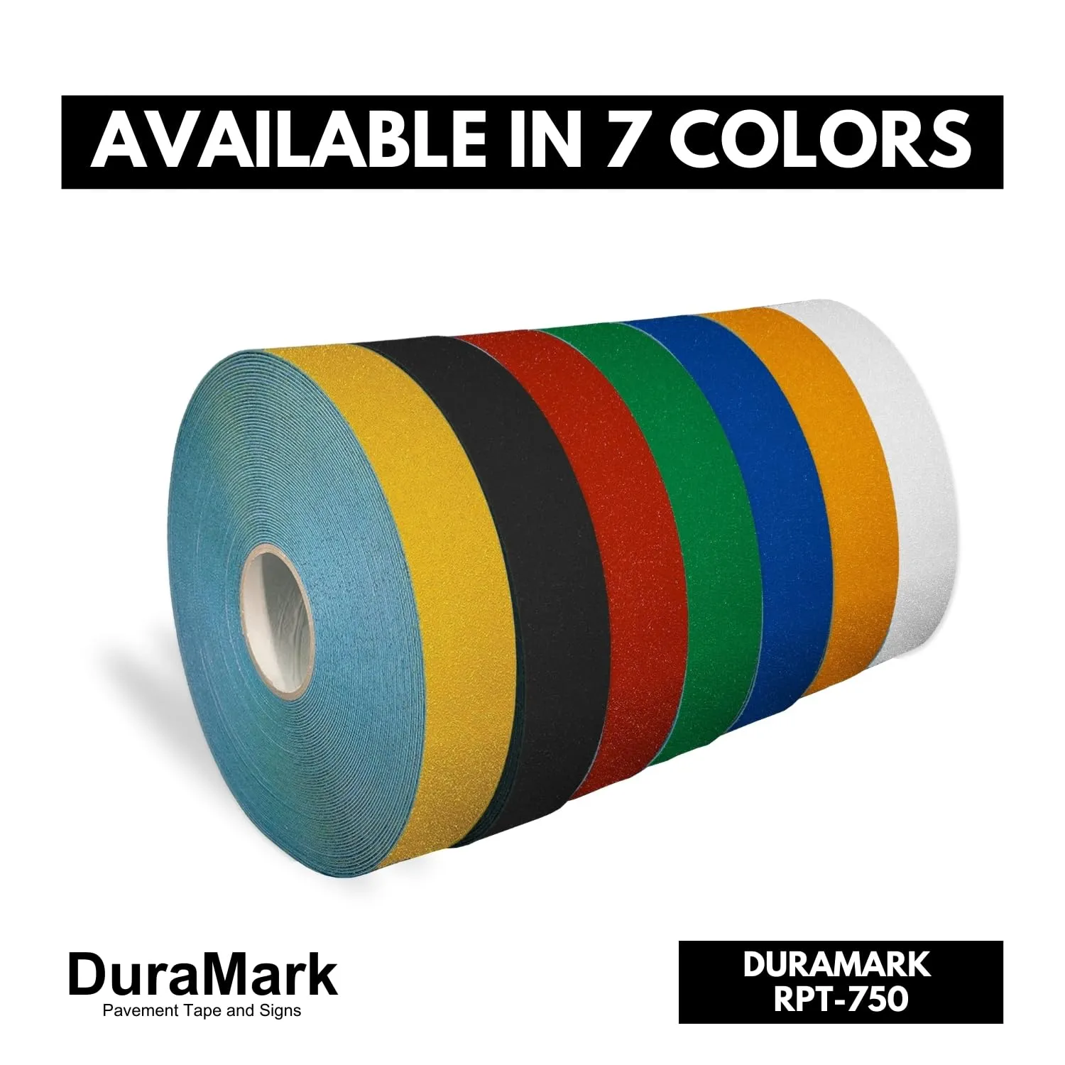 DuraMark RPT-750 Pavement Marking Tape - Reflective Slip Resistant Durable Outdoor Heavy Duty Rubber Base Tape, Bast Certified (Yellow, 4 Inch x 108 Feet)