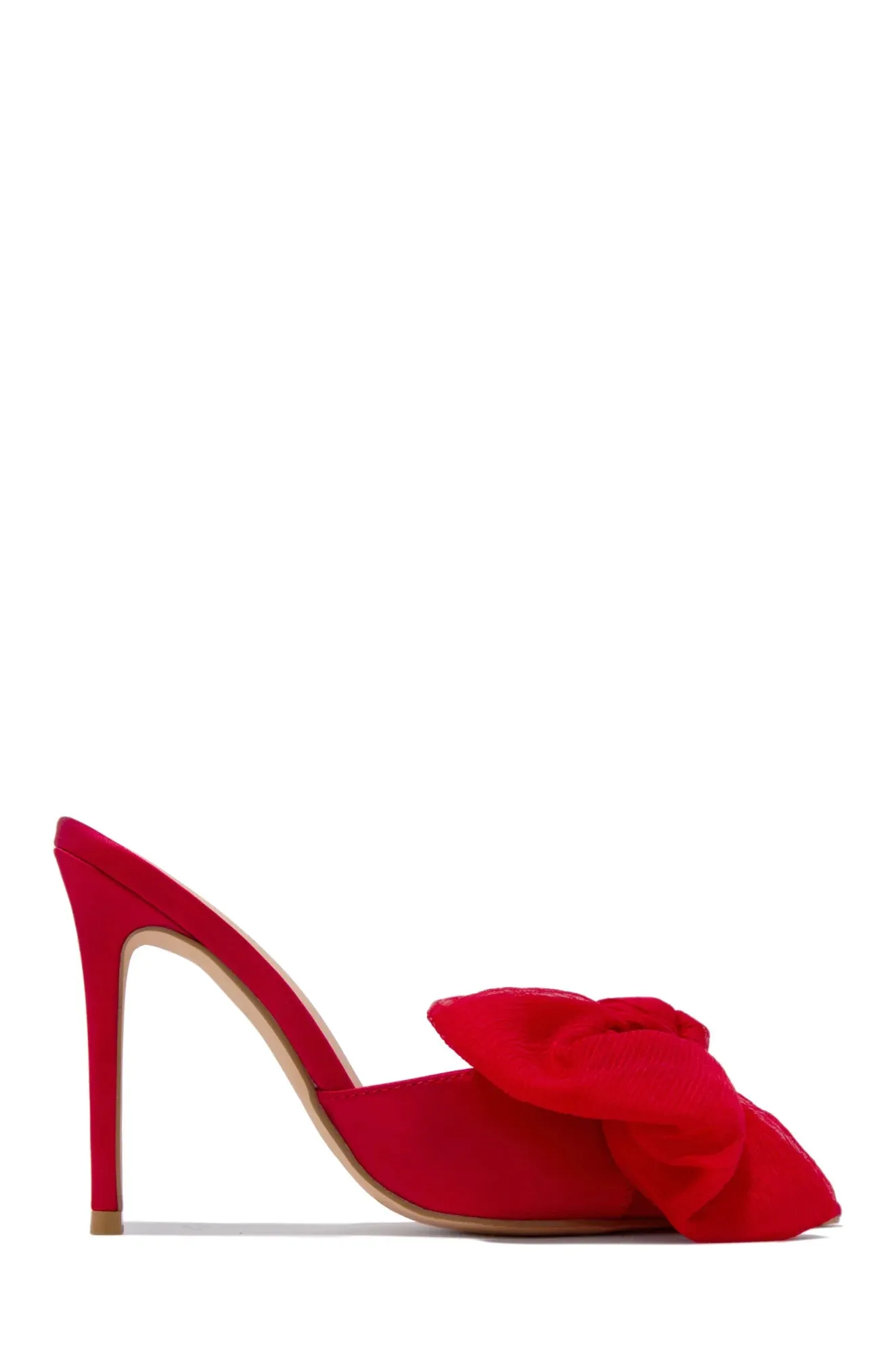 Elegant Bow Mule Heels (Red)