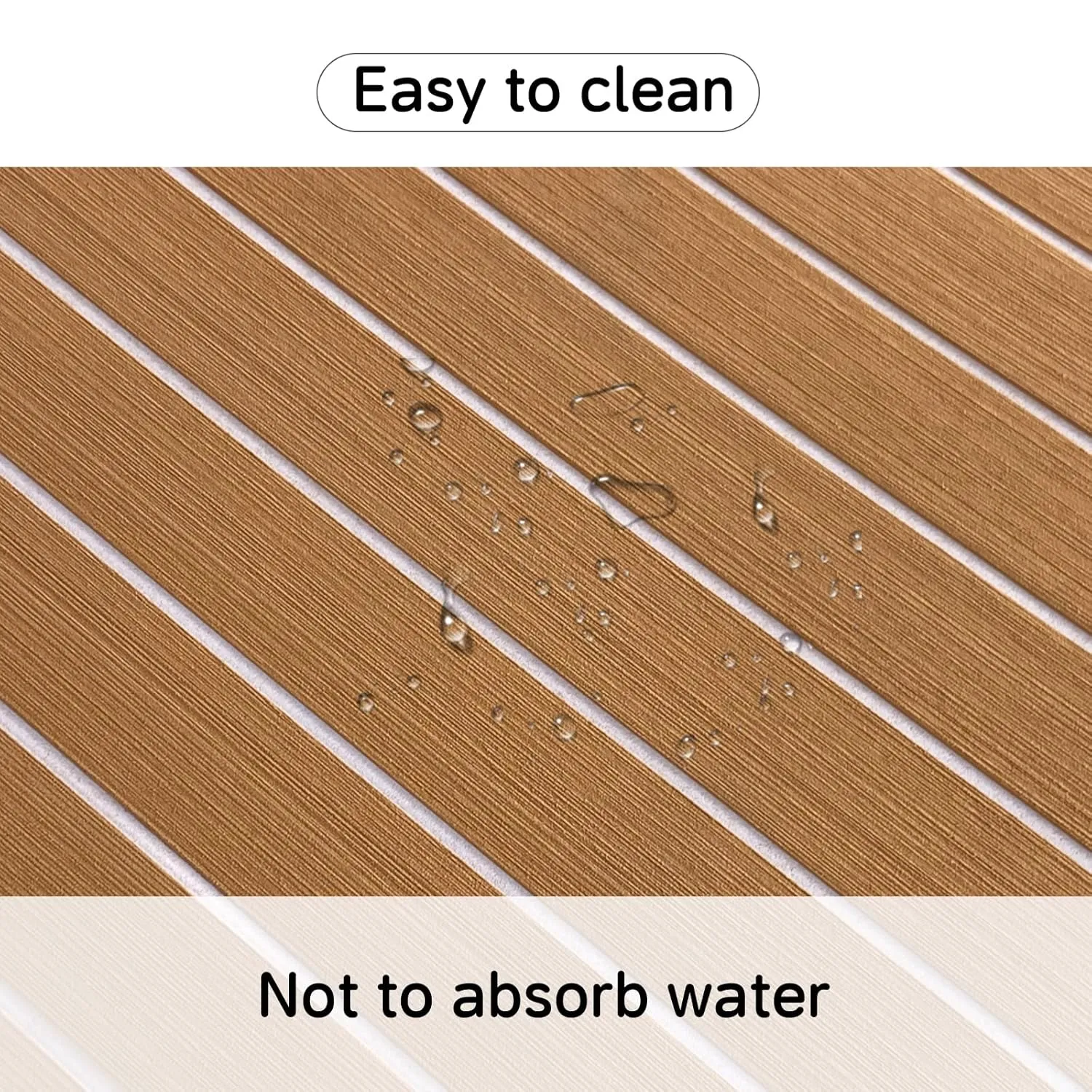 EVA Foam Boat Flooring，95" x 47" Self-Adhesive Sea Deck Boat Flooring for Boats Surfboard Swim Platform RV Floor (Teak White 1PC)