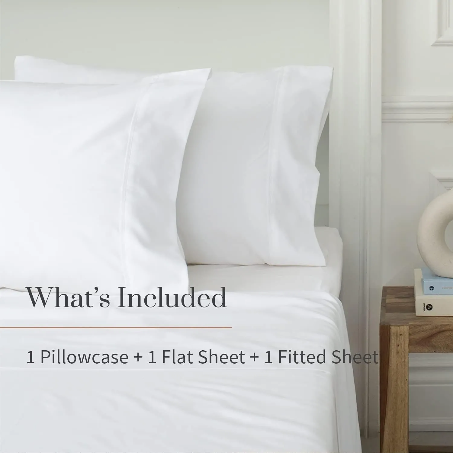 Everspread Bed Sheets (3 Piece Sheet Set), Twin XL Size, White. Ultra-Soft & Breathable. Luxury Bedding. Deep Pockets - Fits Mattresses up to 16 inches. Wrinkle & Fade Resistant