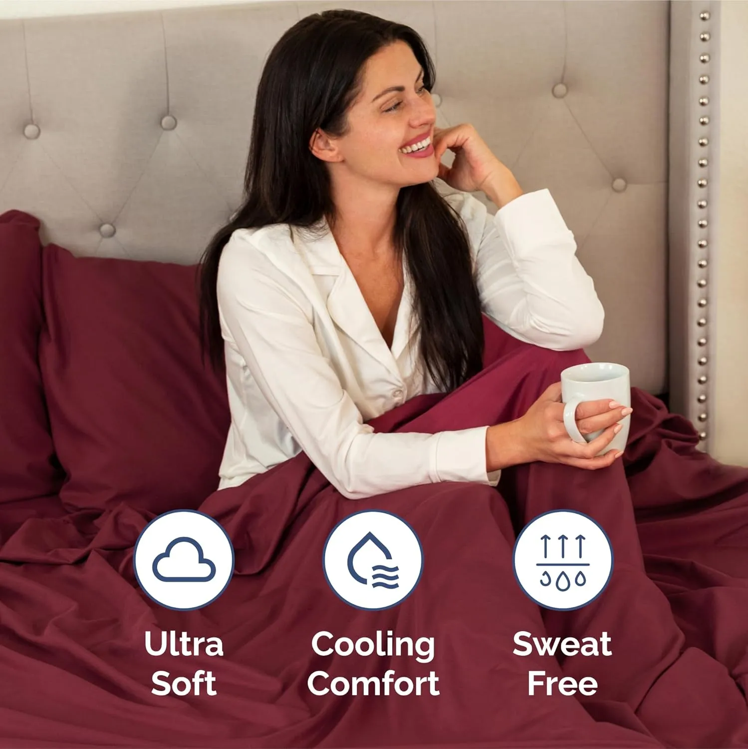 Extra Deep King Sheet Set - 6 Piece Breathable & Cooling Sheets - Hotel Luxury Bedding Set w/18-24 Inch Extra Deep Pockets - Easy & Secure Fit - Super Soft, Wrinkle Free & Comfy - Burgundy, King Size