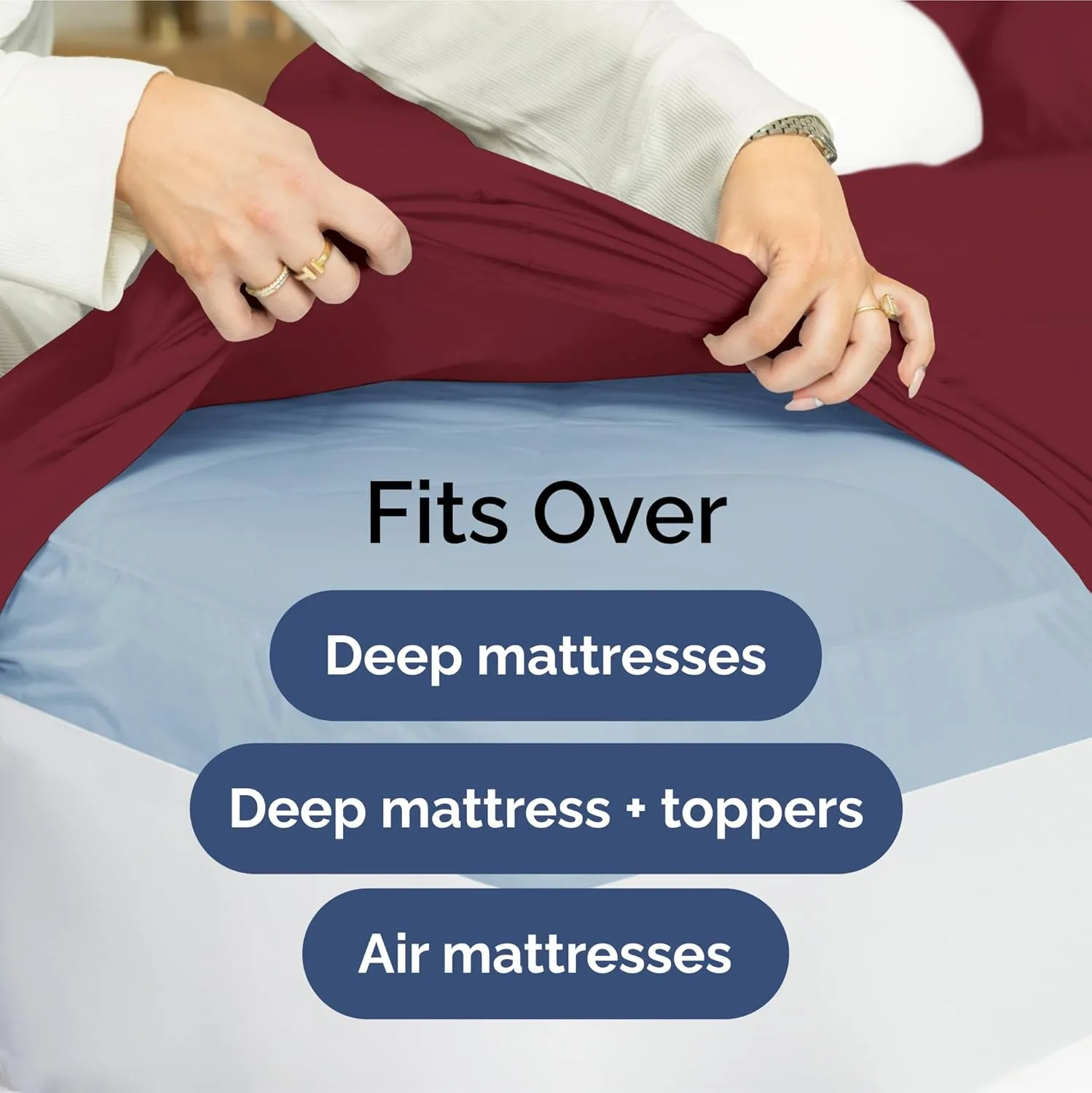 Extra Deep King Sheet Set - 6 Piece Breathable & Cooling Sheets - Hotel Luxury Bedding Set w/18-24 Inch Extra Deep Pockets - Easy & Secure Fit - Super Soft, Wrinkle Free & Comfy - Burgundy, King Size