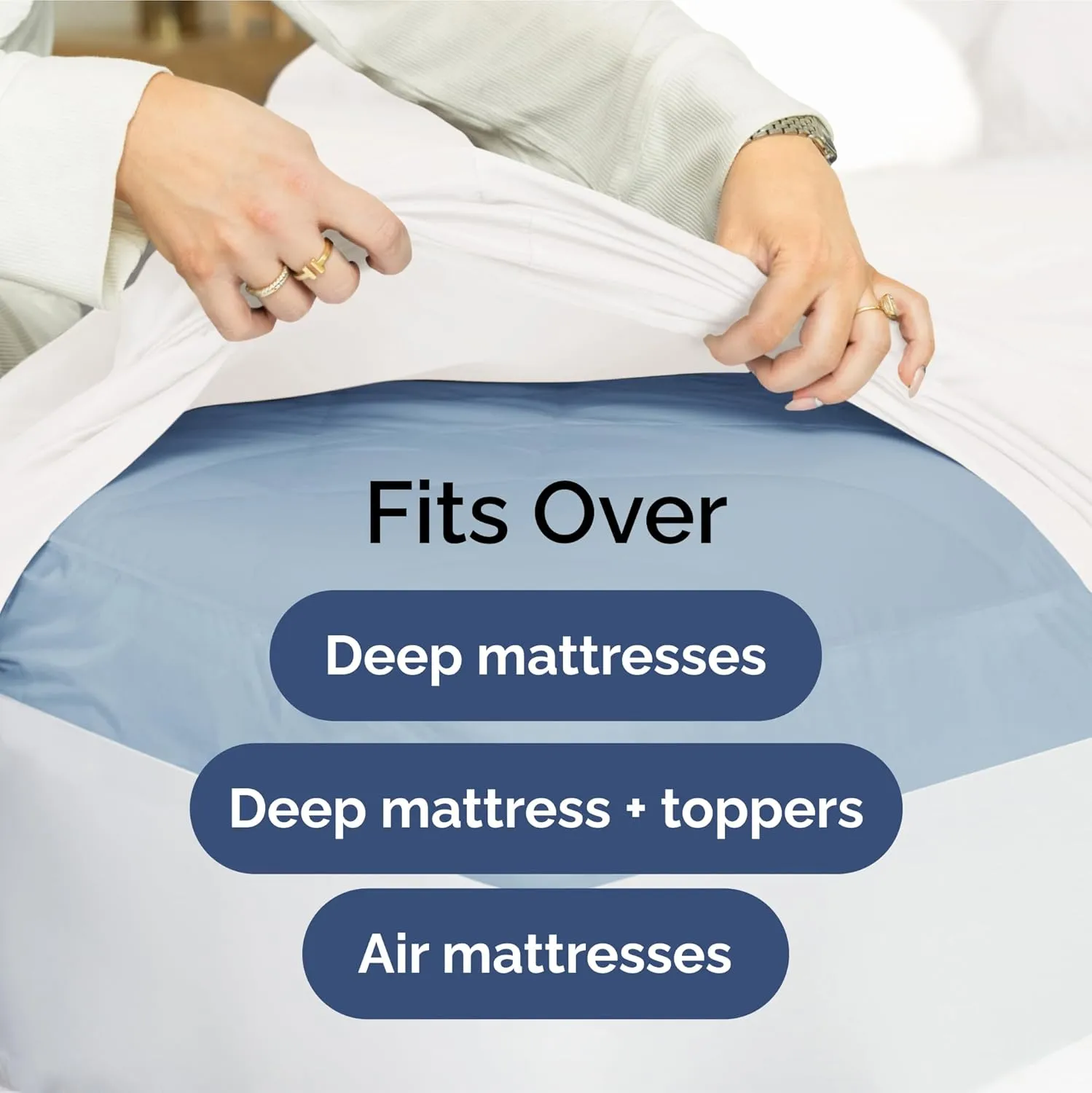 Extra Deep King Sheet Set - 6 Piece Breathable & Cooling Sheets - Hotel Luxury Bedding Set w/18-24 Inch Extra Deep Pockets - Easy Fit - Super Soft, Wrinkle Free and Comfy - Antique White, King Size