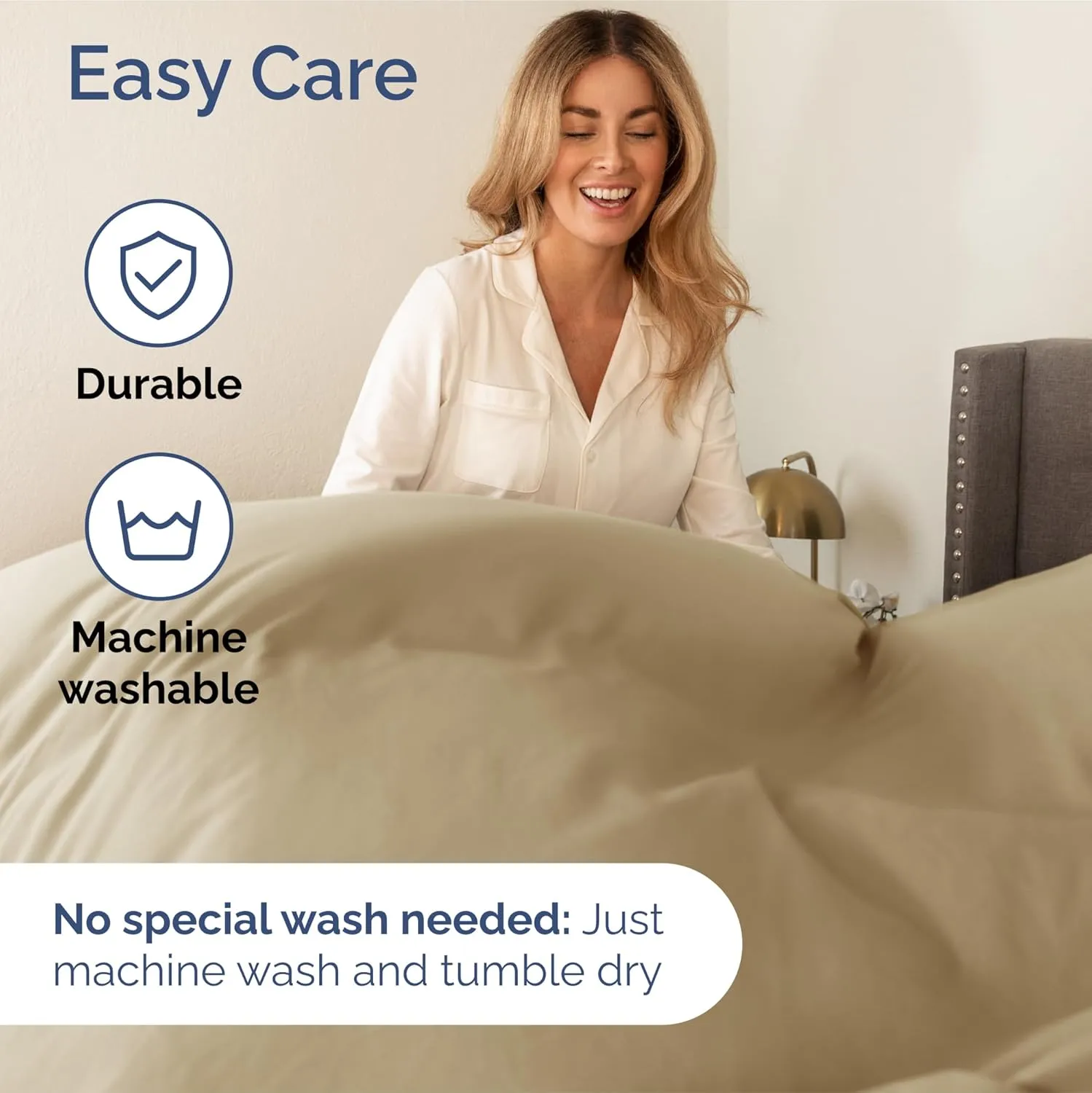 Extra Deep Pocket Queen Sheets - 4 Piece Breathable & Cooling Bed Sheets - Hotel Luxury Bed Sheet Set - Soft, Wrinkle Free & Comfy - Easily Fits Extra Deep Mattresses - Deep Pocket Beige Sheets Set
