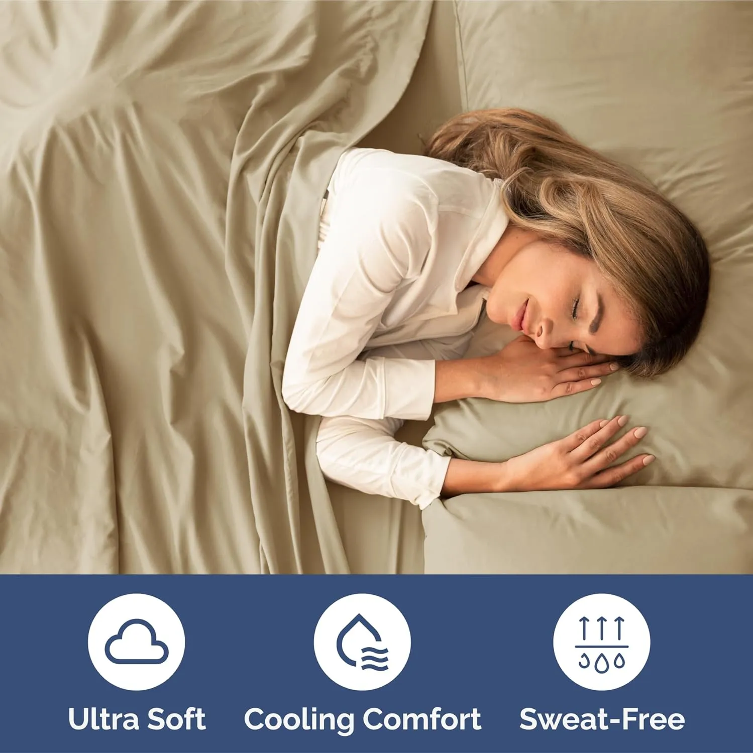 Extra Deep Pocket Queen Sheets - 4 Piece Breathable & Cooling Bed Sheets - Hotel Luxury Bed Sheet Set - Soft, Wrinkle Free & Comfy - Easily Fits Extra Deep Mattresses - Deep Pocket Beige Sheets Set