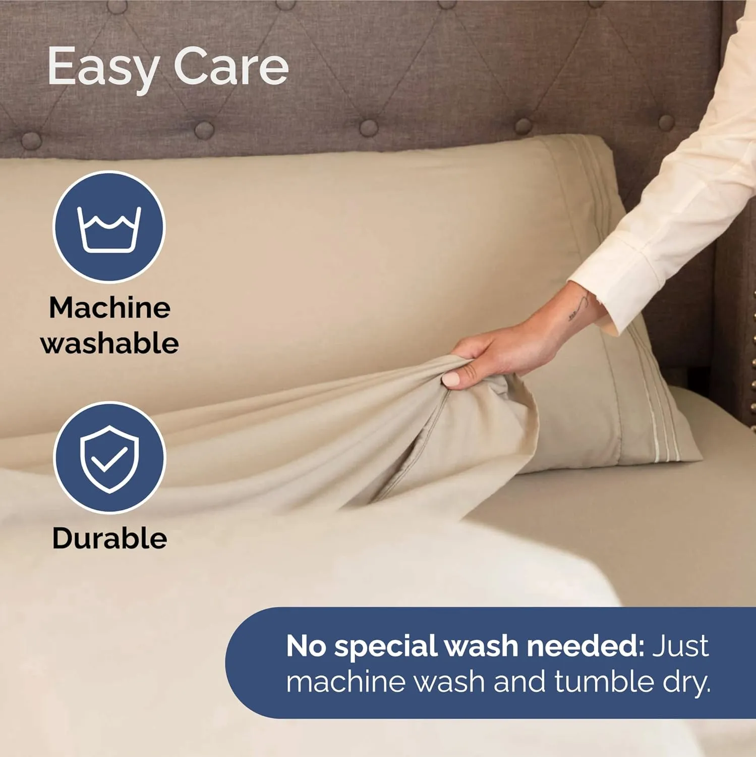 Extra Deep Pocket Queen Sheets - 4 Piece Breathable & Cooling Bed Sheets - Hotel Luxury Bed Sheet Set - Soft, Wrinkle Free & Comfy - Easily Fits Extra Deep Mattresses - Deep Pocket Cream Sheets Set