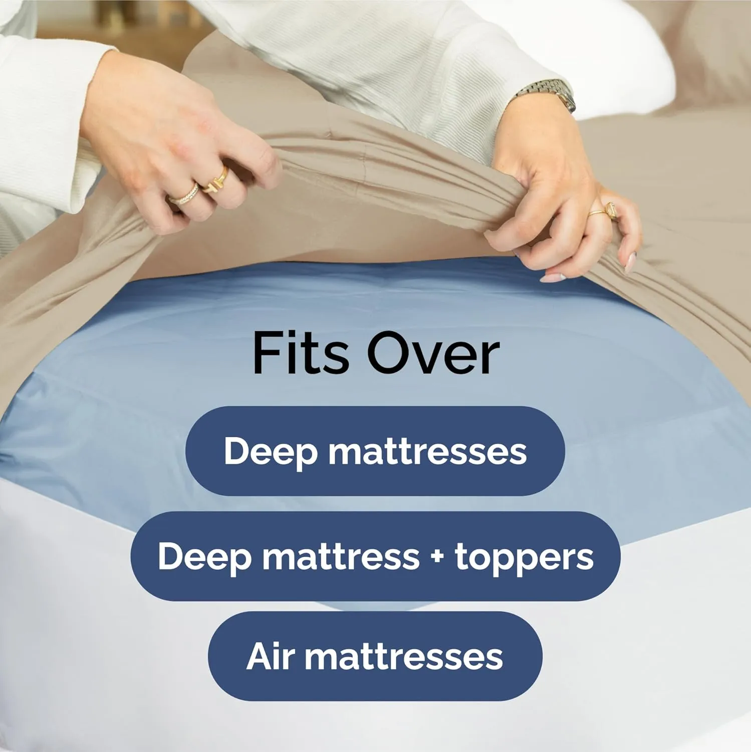 Extra Deep Pocket Queen Sheets - 4 Piece Breathable & Cooling Bed Sheets - Hotel Luxury Bed Sheet Set - Soft, Wrinkle Free & Comfy - Easily Fits Extra Deep Mattresses - Deep Pocket Cream Sheets Set