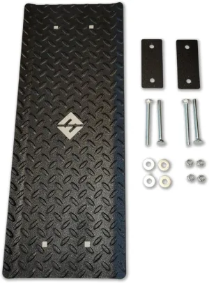 F&F STEEL Heavy Duty Boat Trailer Step - Industrial Steel Treadplate, Plank Style, Powder-Coated with Enhanced Grip