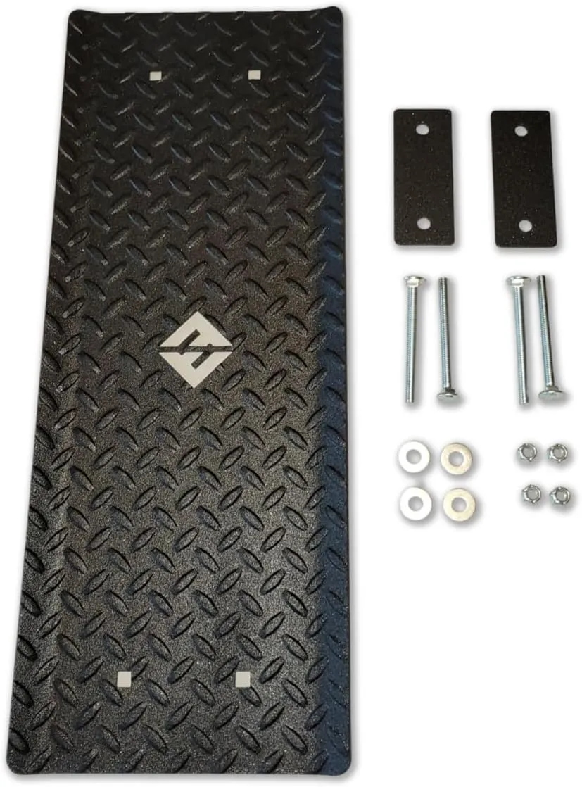 F&F STEEL Heavy Duty Boat Trailer Step - Industrial Steel Treadplate, Plank Style, Powder-Coated with Enhanced Grip