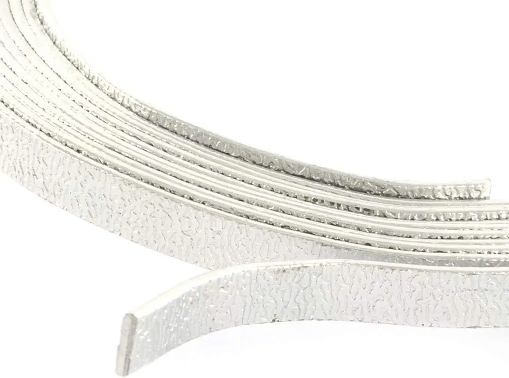 FASHEWELRY 5mm Wide Flat Aluminum Jewelry Wire 65.6ft Silver Bendable Metal Craft Wire 1mm/18gauge for Beading DIY Sculpture Armatures