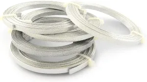 FASHEWELRY 5mm Wide Flat Aluminum Jewelry Wire 65.6ft Silver Bendable Metal Craft Wire 1mm/18gauge for Beading DIY Sculpture Armatures