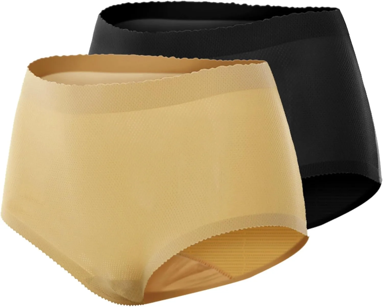 FEOYA Butt Lifter Panties Seamless Padded Underwear Women Butt Pads High Waist Tummy Control Shapewear - Pack of 2