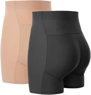 FEOYA Butt Lifter Panties Seamless Padded Underwear Women Butt Pads High Waist Tummy Control Shapewear - Pack of 2