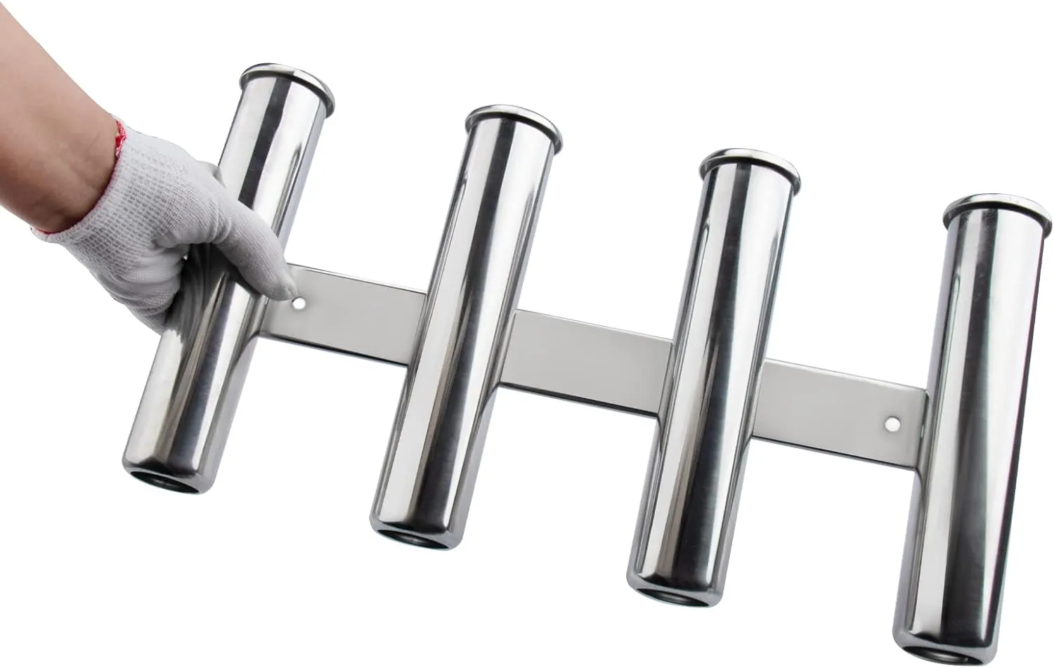 Fishing Rod Holder for Boat, Vertical Wall Mounted Fishing Rod Rack, Stainless Steel Rod Holder for Marine Boat,Fishing Boat, Truck (4 Tubes Standard)