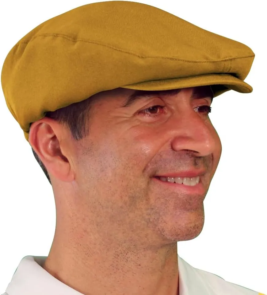 Flat Newsboy Ivy Hat, Traditional Golf Cap, Ben Hogan 'Par 3' - Gatsby Flat Hat, Vintage Mens Microfiber