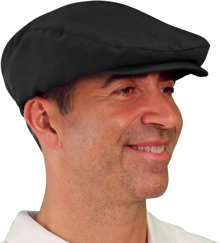 Flat Newsboy Ivy Hat, Traditional Golf Cap, Ben Hogan 'Par 3' - Gatsby Flat Hat, Vintage Mens Microfiber