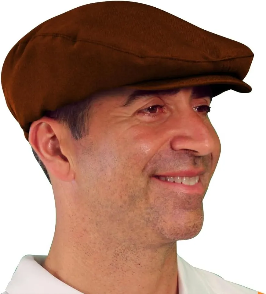 Flat Newsboy Ivy Hat, Traditional Golf Cap, Ben Hogan 'Par 3' - Gatsby Flat Hat, Vintage Mens Microfiber
