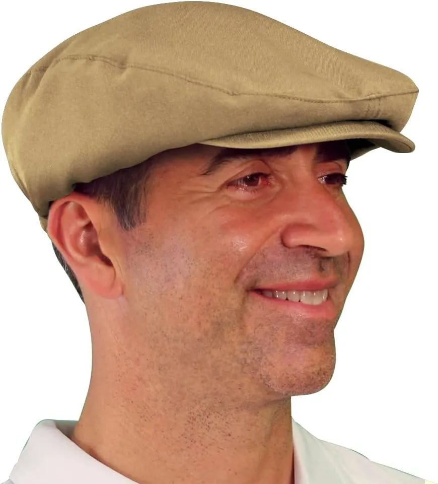 Flat Newsboy Ivy Hat, Traditional Golf Cap, Ben Hogan 'Par 3' - Gatsby Flat Hat, Vintage Mens Microfiber