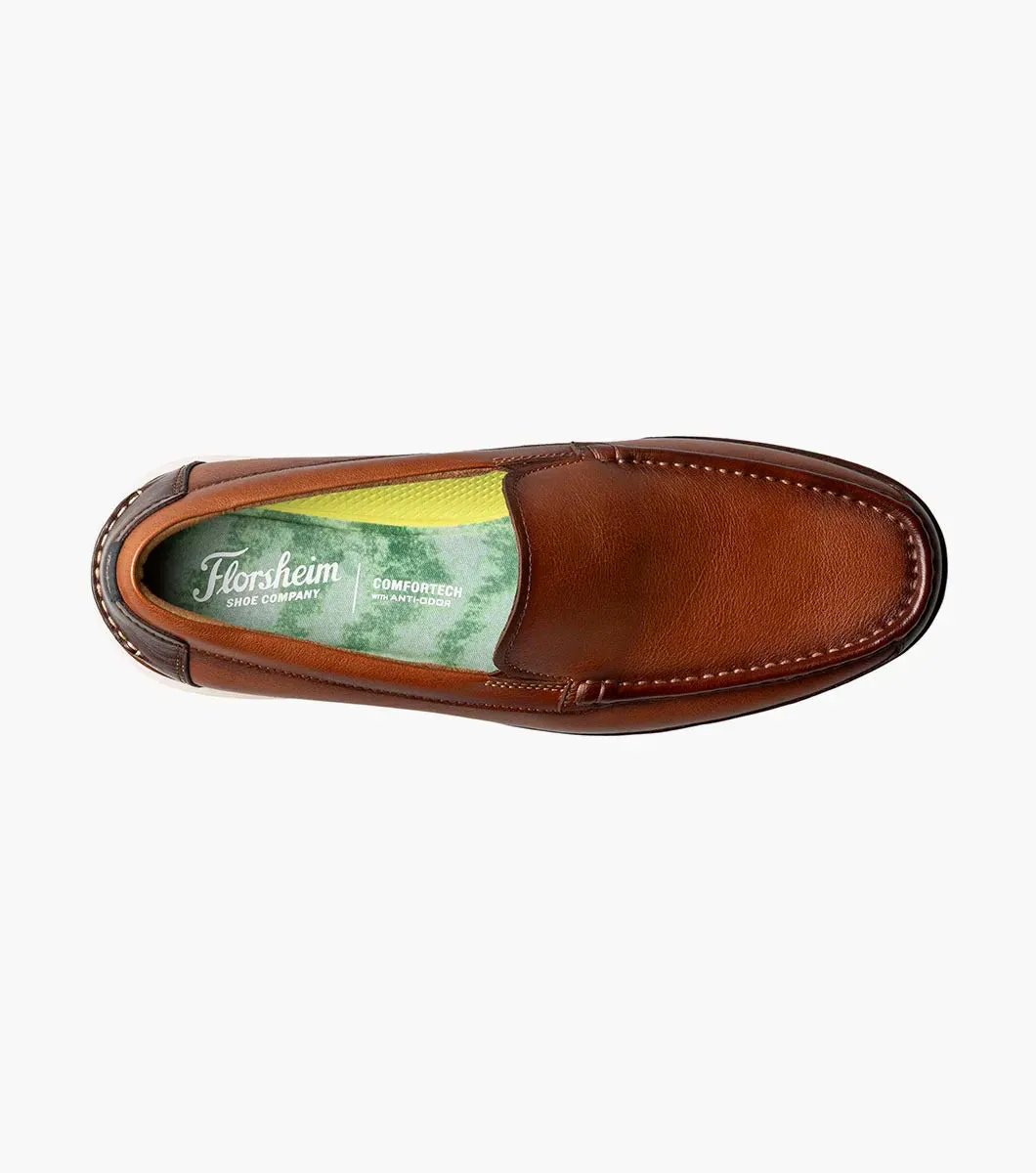 Florsheim Men's Tropics Moc Toe Venetian Slip On Cognac Multi