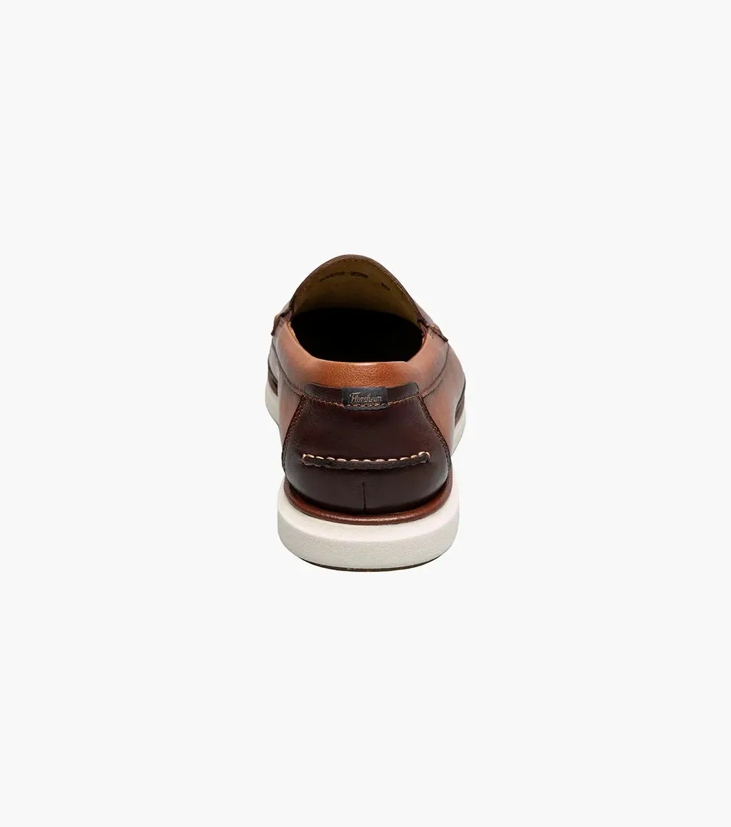 Florsheim Men's Tropics Moc Toe Venetian Slip On Cognac Multi